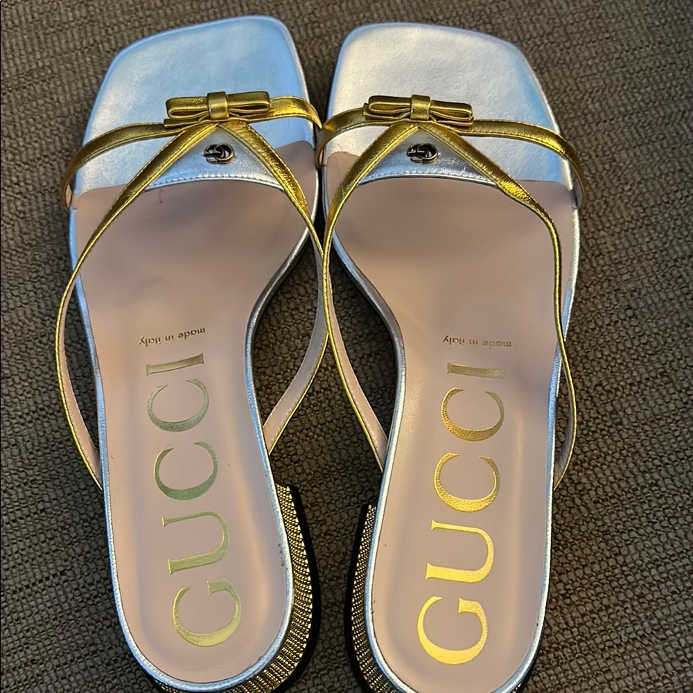 Gucci Women's Gold and Silver Sandals